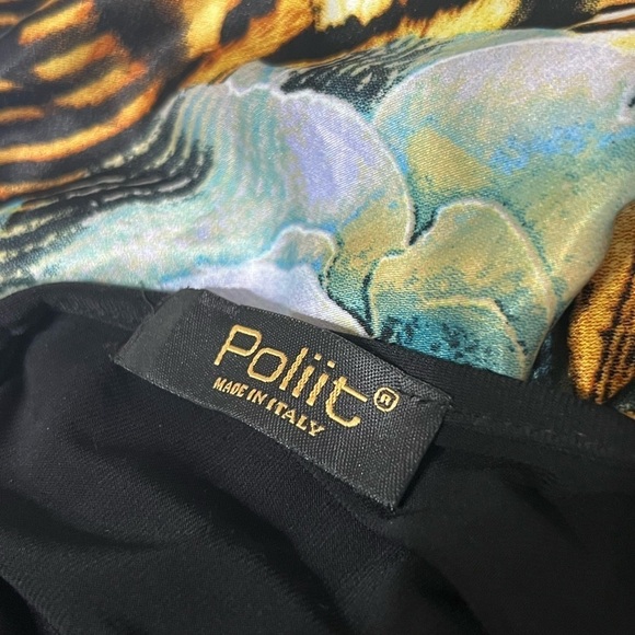 Veronika Poliit Unique Design Black Jumper Floral Pattern Straps Hood Belt Small - Picture 9 of 11